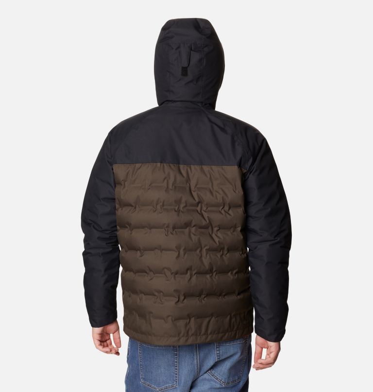 Men's Grand Trek II Down Hooded Jacket, Color: Cordovan, Black, image 2