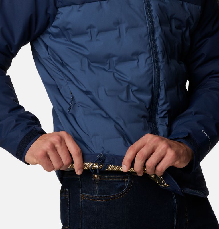 Men's Grand Trek II Down Hooded Jacket, Color: Dark Mountain, Collegiate Navy, image 7