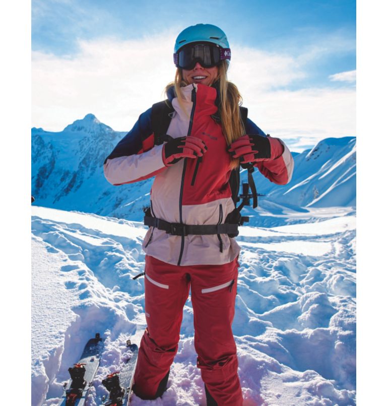 Women's Platinum Peak Waterproof Ski Pant, Color: Dark Coral, image 10