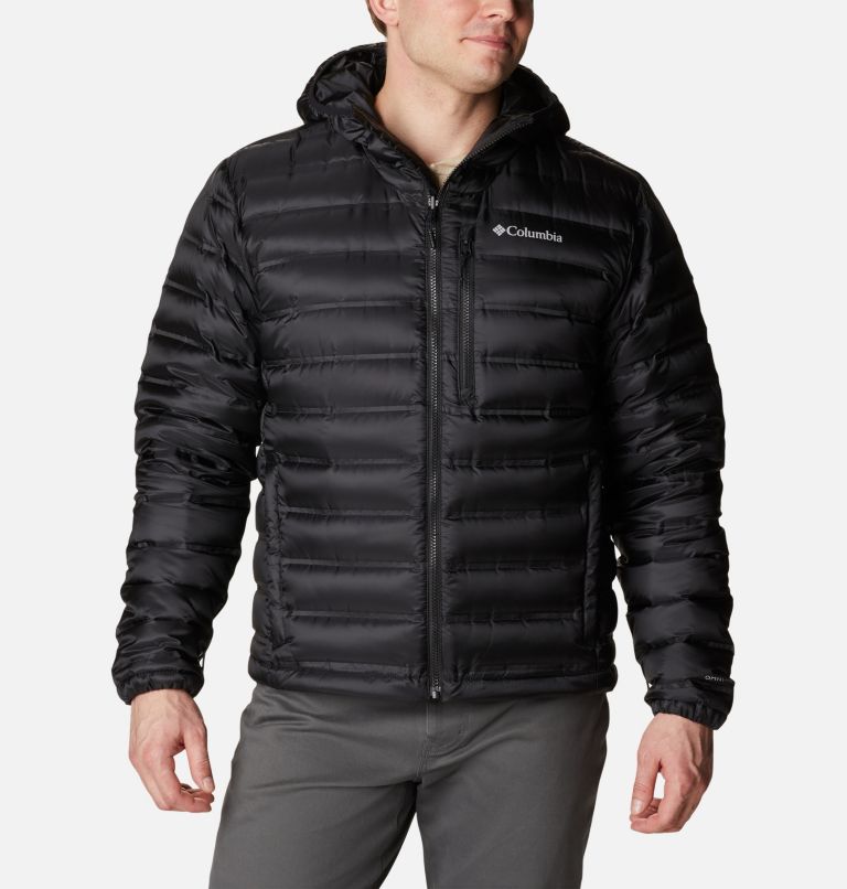 Men's Pebble Peak Down Hooded Jacket, Color: Black, image 1