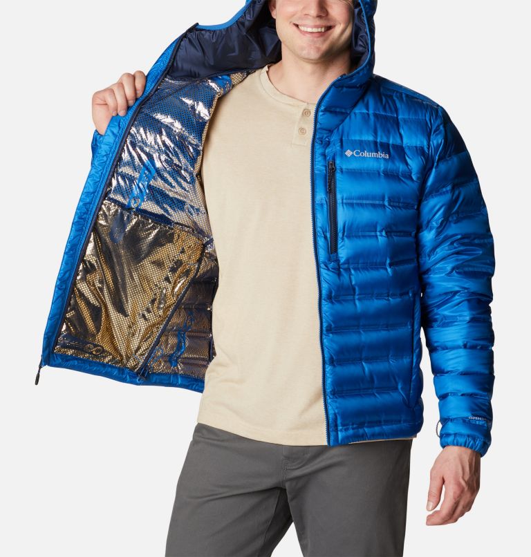 Men's Pebble Peak Down Hooded Jacket, Color: Bright Indigo, image 5