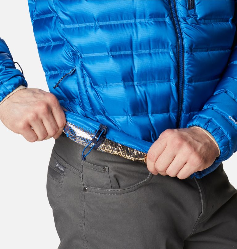 Men's Pebble Peak Down Hooded Jacket, Color: Bright Indigo, image 7