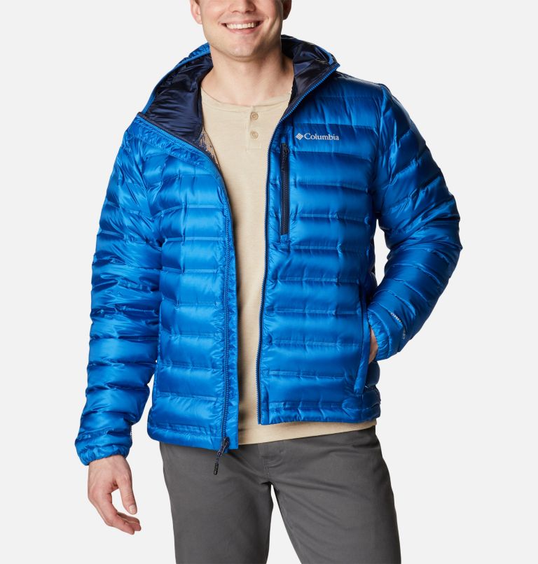 Thumbnail: Men's Pebble Peak Down Hooded Jacket, Color: Bright Indigo, image 8