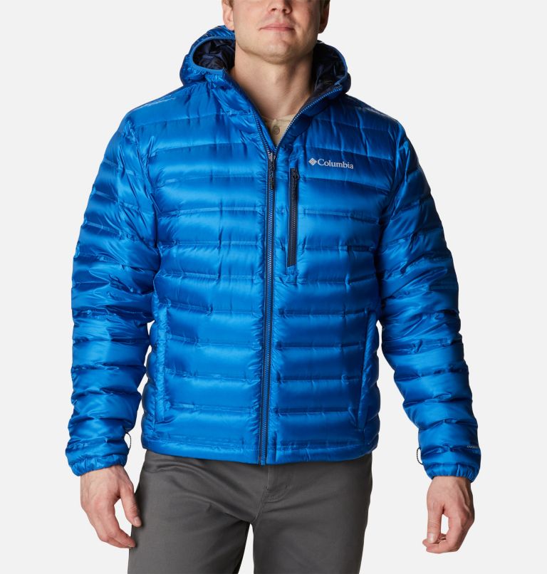 Men's Pebble Peak Down Hooded Jacket, Color: Bright Indigo, image 1