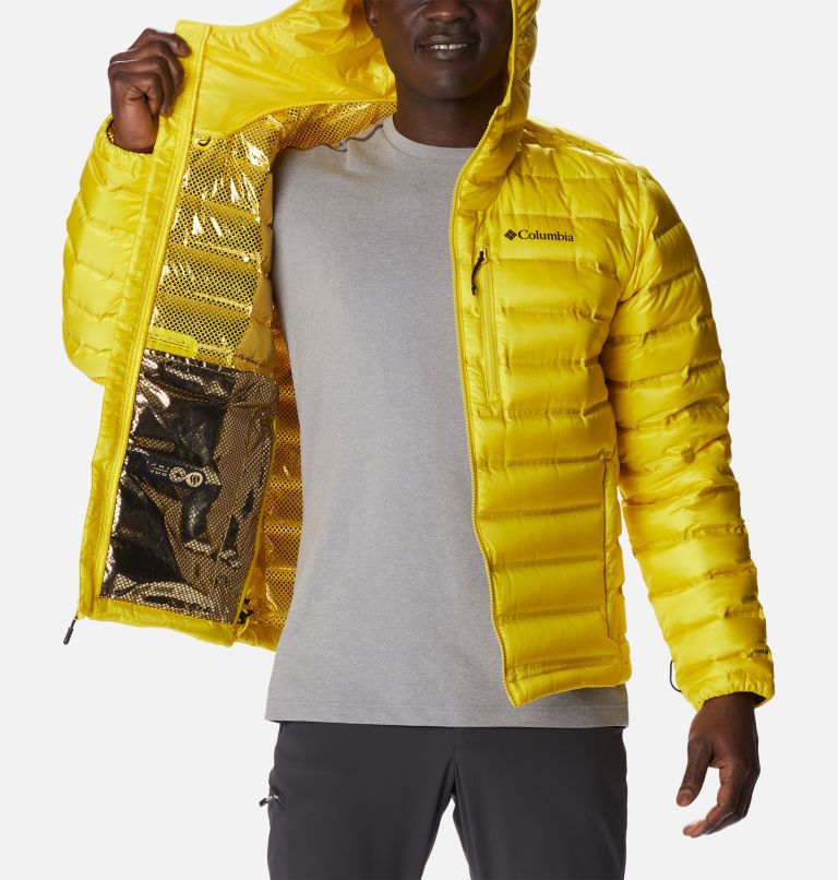 Thumbnail: Men's Pebble Peak Down Hooded Jacket, Color: Laser Lemon, image 5