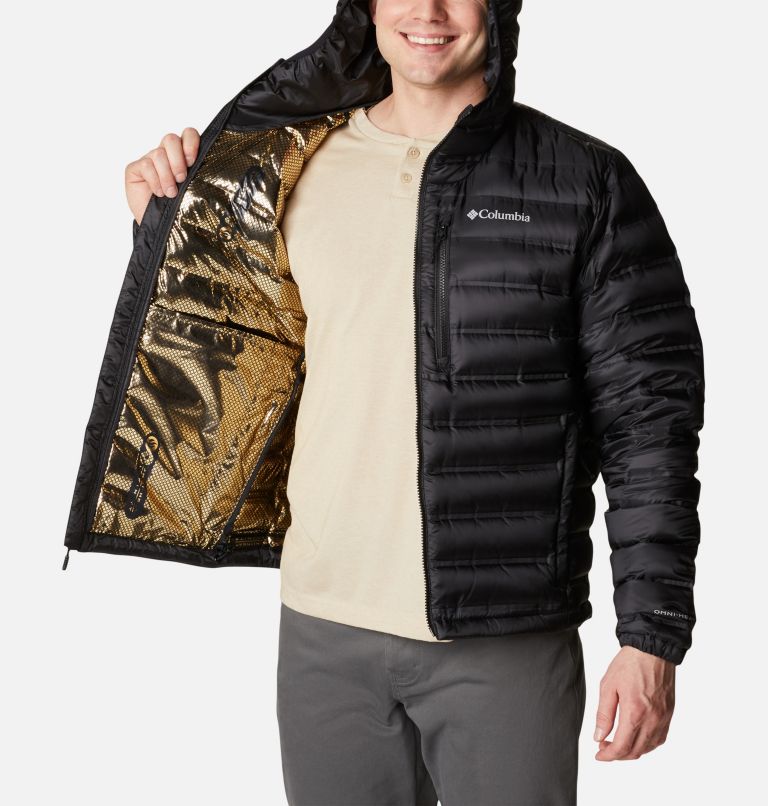 Men's Pebble Peak Down Hooded Puffer Jacket, Color: Black, image 5