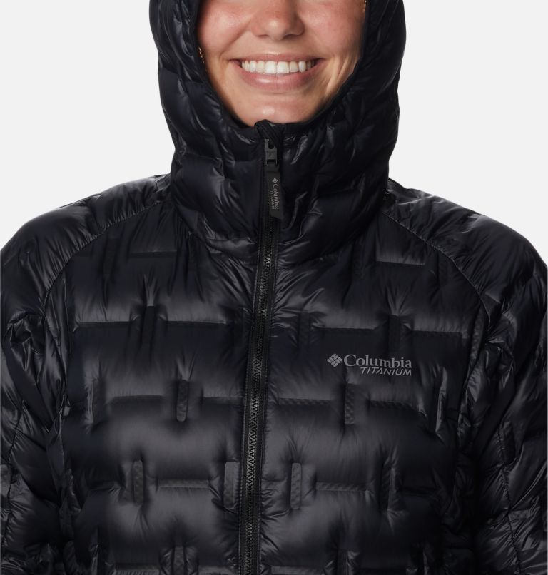 Women's Alpine Crux II Down Hooded Jacket, Color: Black, image 4