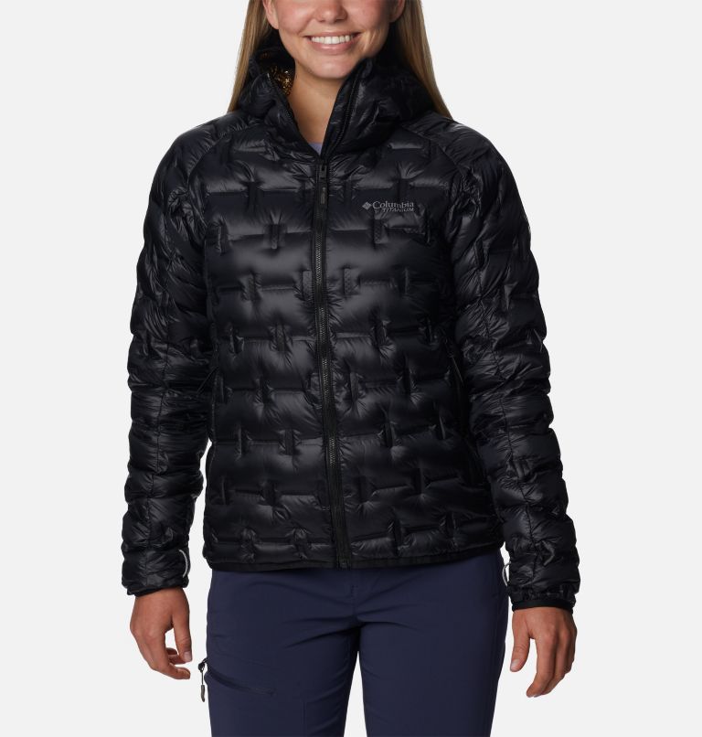 Thumbnail: Women's Alpine Crux II Down Hooded Jacket, Color: Black, image 1