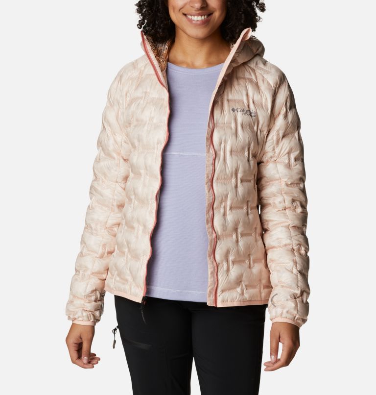Thumbnail: Women's Alpine Crux II Down Hooded Jacket, Color: Peach Blossom, image 10