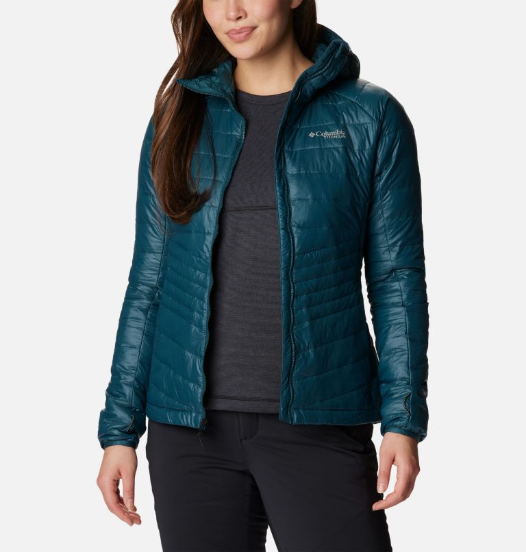 Women's Platinum Peak Insulated Hooded Jacket, Color: Night Wave, image 9
