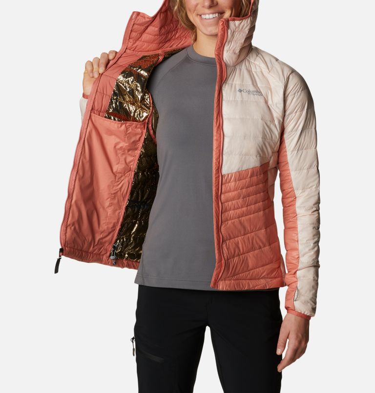 Thumbnail: Women's Platinum Peak Insulated Hooded Jacket, Color: Dark Coral, Peach Blossom, image 5