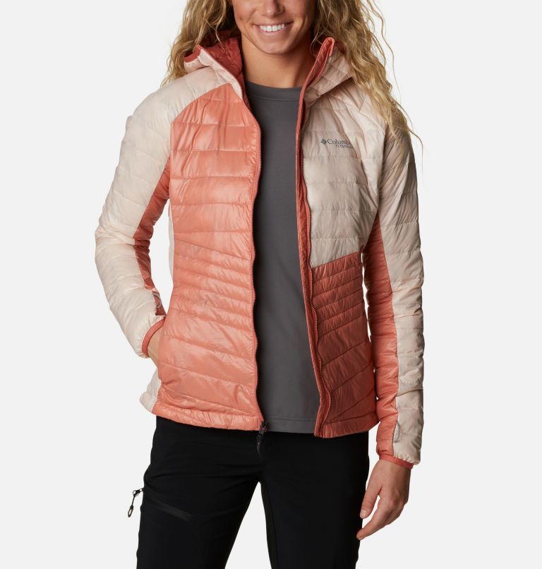 Platinum Peak Hooded Jacket | 639 | S, Color: Dark Coral, Peach Blossom, image 10