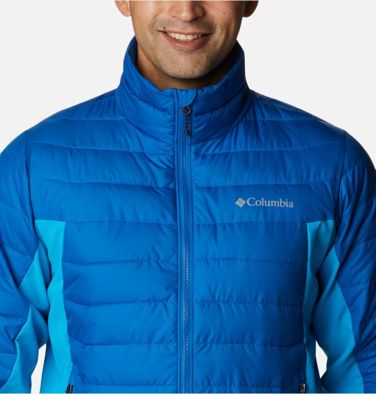 Men's Powder Lite Hybrid Jacket, Color: Bright Indigo, Compass Blue, image 4