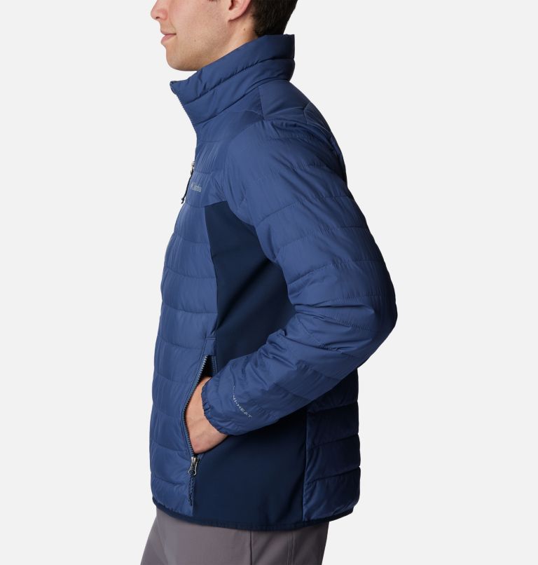 Men's Powder Lite Hybrid Jacket, Color: Dark Mountain, Collegiate Navy, image 3