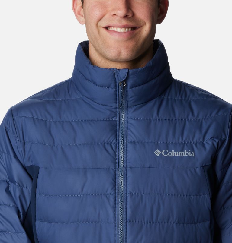 Thumbnail: Men's Powder Lite Hybrid Jacket, Color: Dark Mountain, Collegiate Navy, image 4