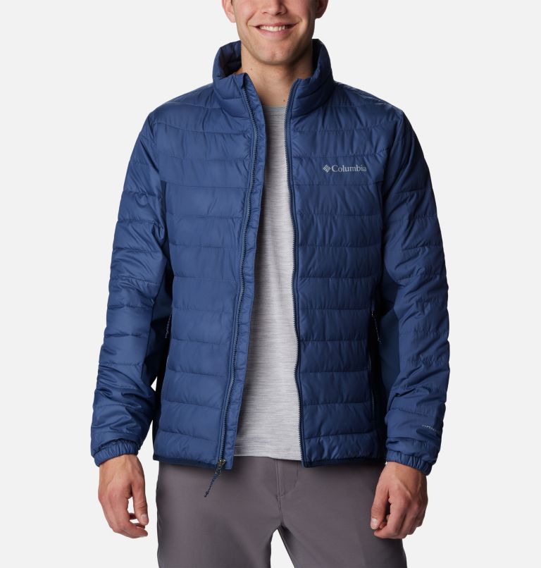 Thumbnail: Men's Powder Lite Hybrid Jacket, Color: Dark Mountain, Collegiate Navy, image 6