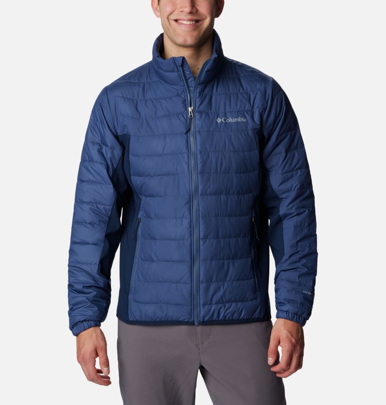 Thumbnail: Men's Powder Lite Hybrid Jacket, Color: Dark Mountain, Collegiate Navy, image 1