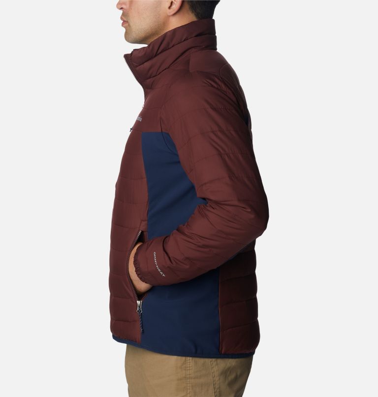Men's Powder Lite Hybrid Jacket, Color: Elderberry, Collegiate Navy, image 3