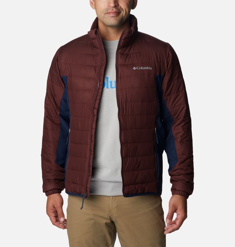 Thumbnail: Men's Powder Lite Hybrid Jacket, Color: Elderberry, Collegiate Navy, image 7