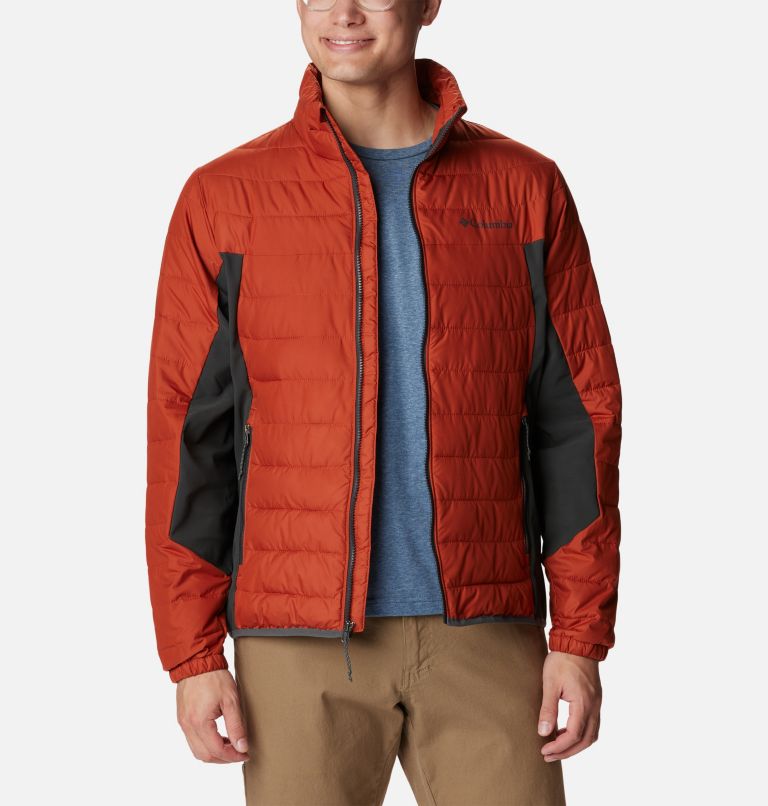Thumbnail: Men's Powder Lite Hybrid Jacket, Color: Warp Red, Shark, image 7
