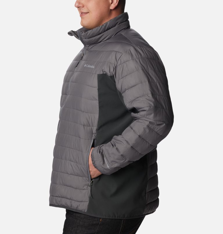 Thumbnail: Men's Powder Lite Hybrid Jacket - Big, Color: City Grey, Shark, image 3