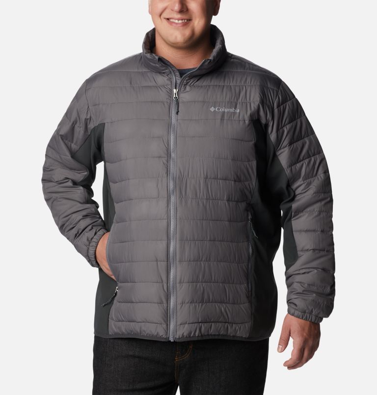 Thumbnail: Men's Powder Lite Hybrid Jacket - Big, Color: City Grey, Shark, image 1