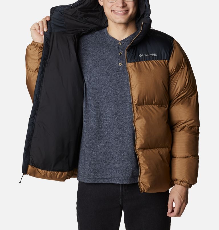Thumbnail: Men's Puffect Hooded Puffer Jacket, Color: Delta, Black, image 5