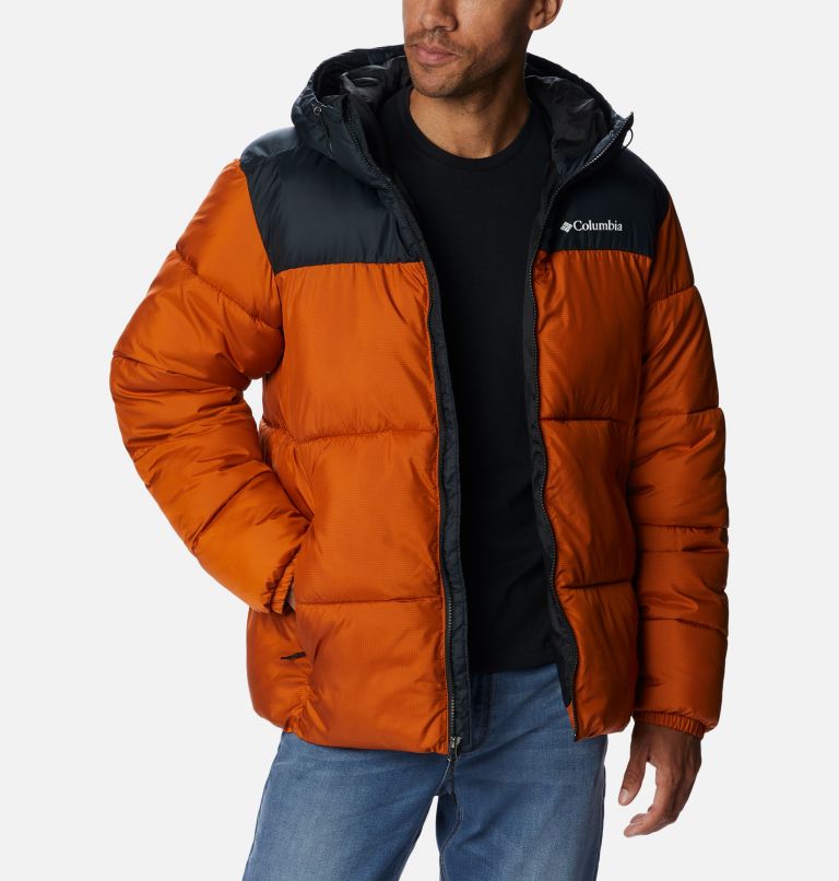 Thumbnail: Men's Puffect Hooded Puffer Jacket, Color: Warm Copper, Black, image 6