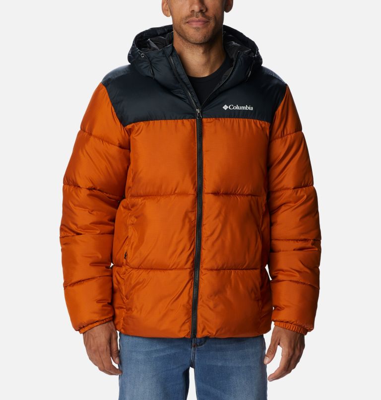 Thumbnail: Men's Puffect Hooded Puffer Jacket, Color: Warm Copper, Black, image 1