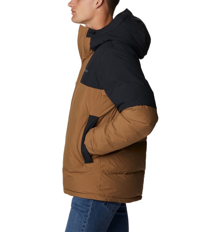 Men's Aldercrest Down Hooded Jacket, Color: Delta, Black, image 3
