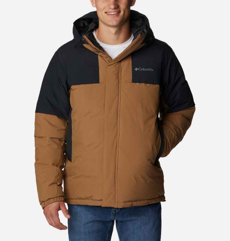 Men's Aldercrest Down Hooded Jacket, Color: Delta, Black, image 1