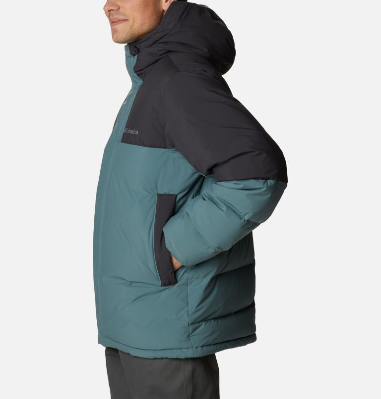 Men's Aldercrest Down Hooded Jacket, Color: Metal, Shark, image 3