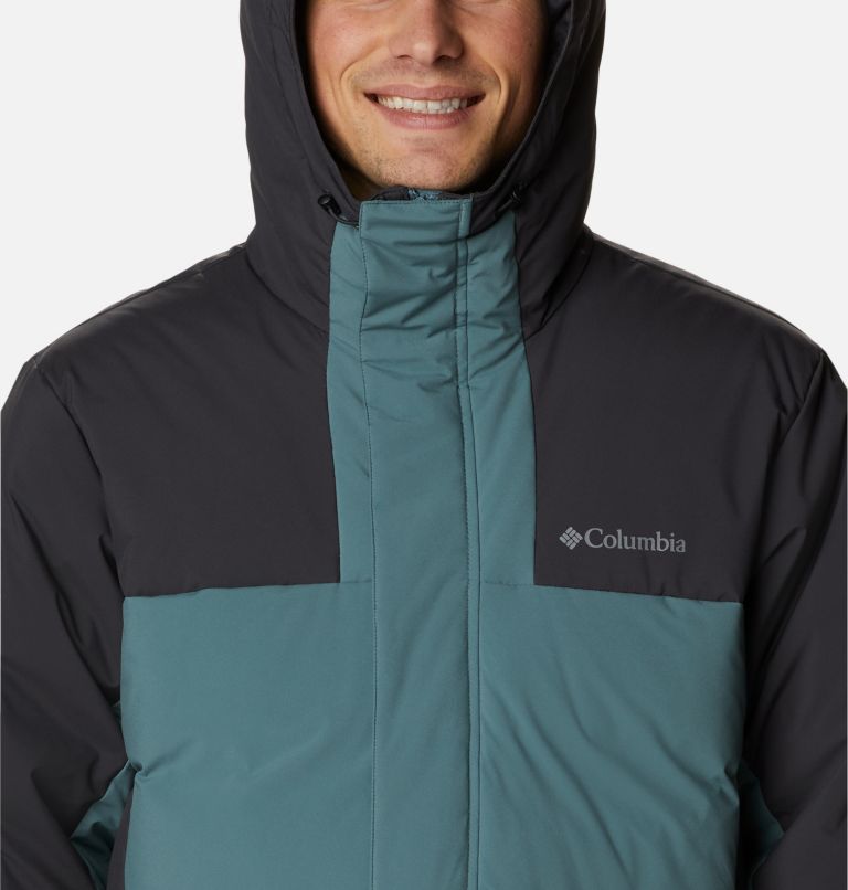 Men's Aldercrest Down Hooded Jacket, Color: Metal, Shark, image 4
