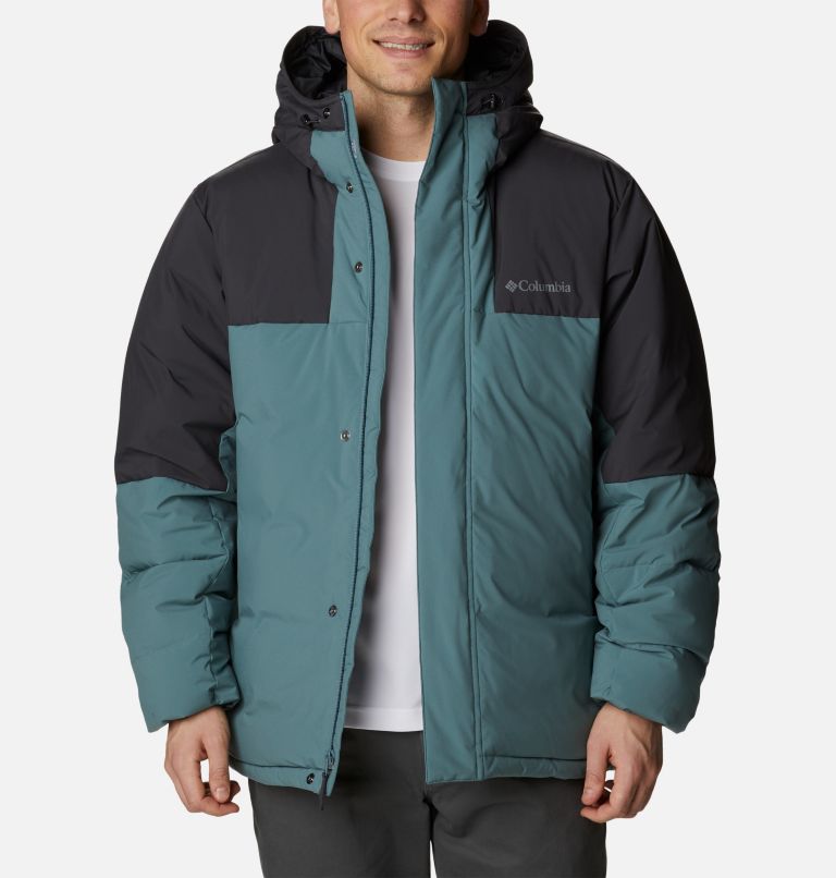 Men's Aldercrest Down Hooded Jacket, Color: Metal, Shark, image 8