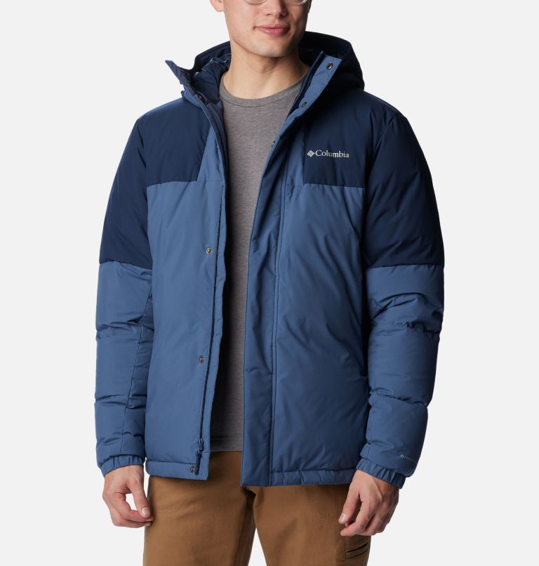 Men's Aldercrest Down Hooded Jacket, Color: Dark Mountain, Collegiate Navy, image 8