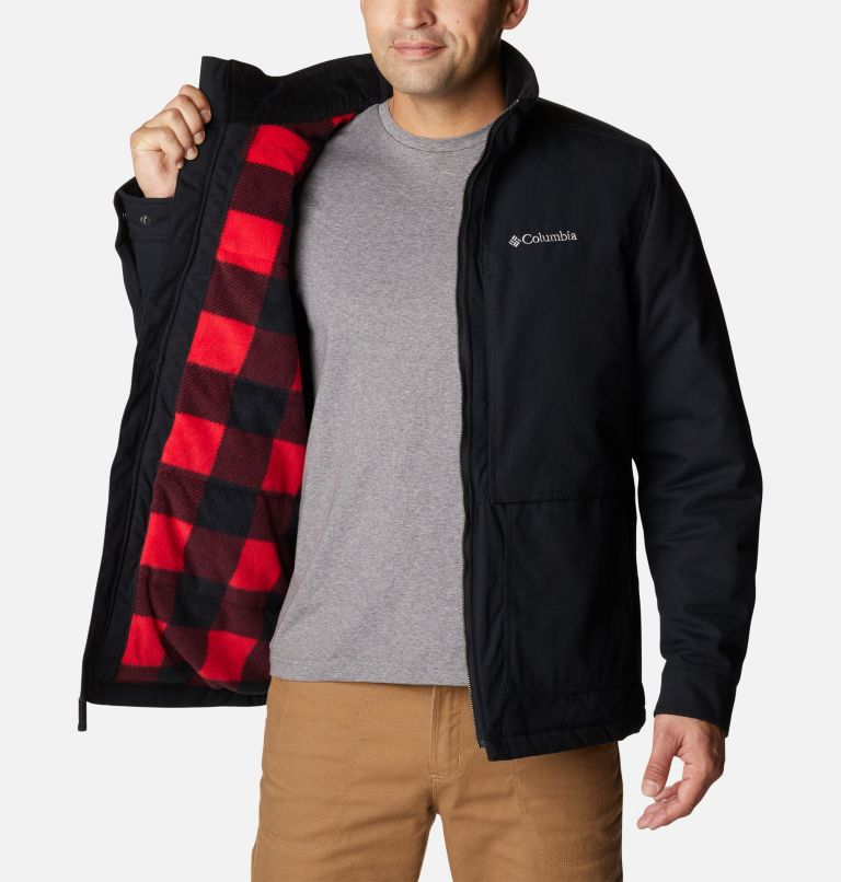 Thumbnail: Men's Loma Vista II Jacket - Tall, Color: Black, Mountain Red Check Print, image 5