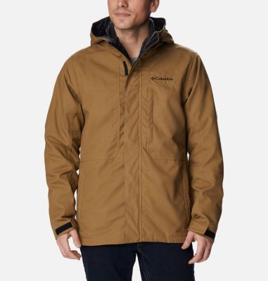 Columbia Titanium Jacket Omni-Tech Interchange Men L Brown Lined