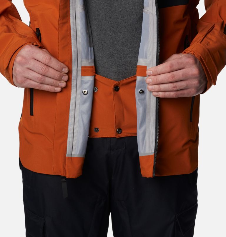 Men's Platinum Peak Shell Ski Jacket, Color: Warm Copper, Black, image 11