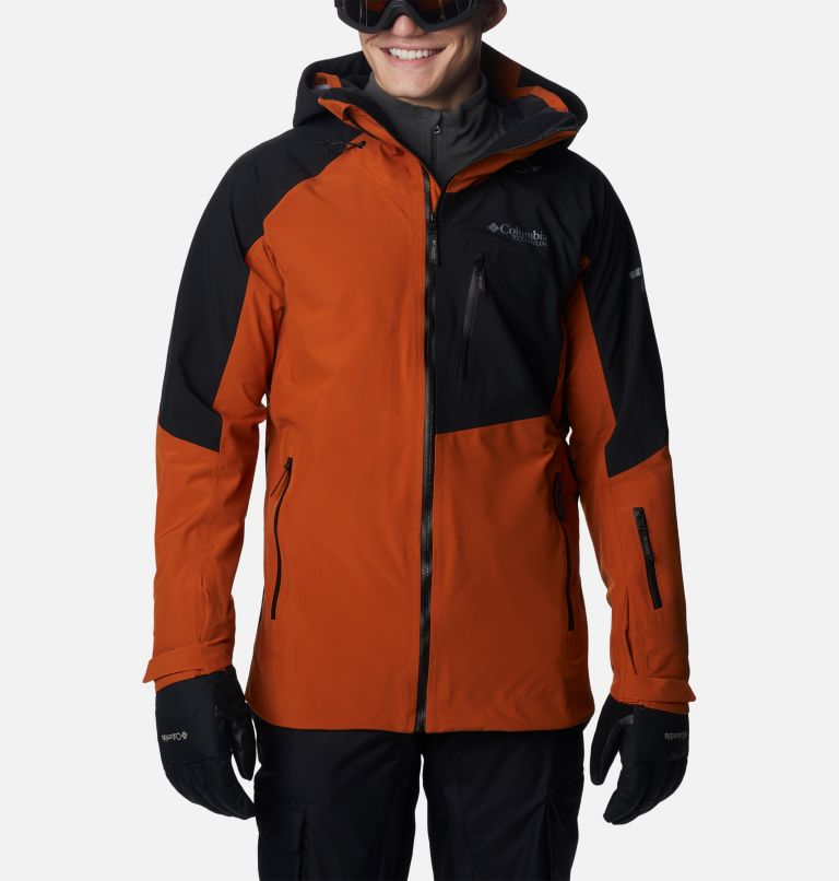 Thumbnail: Men's Platinum Peak Shell Ski Jacket, Color: Warm Copper, Black, image 1