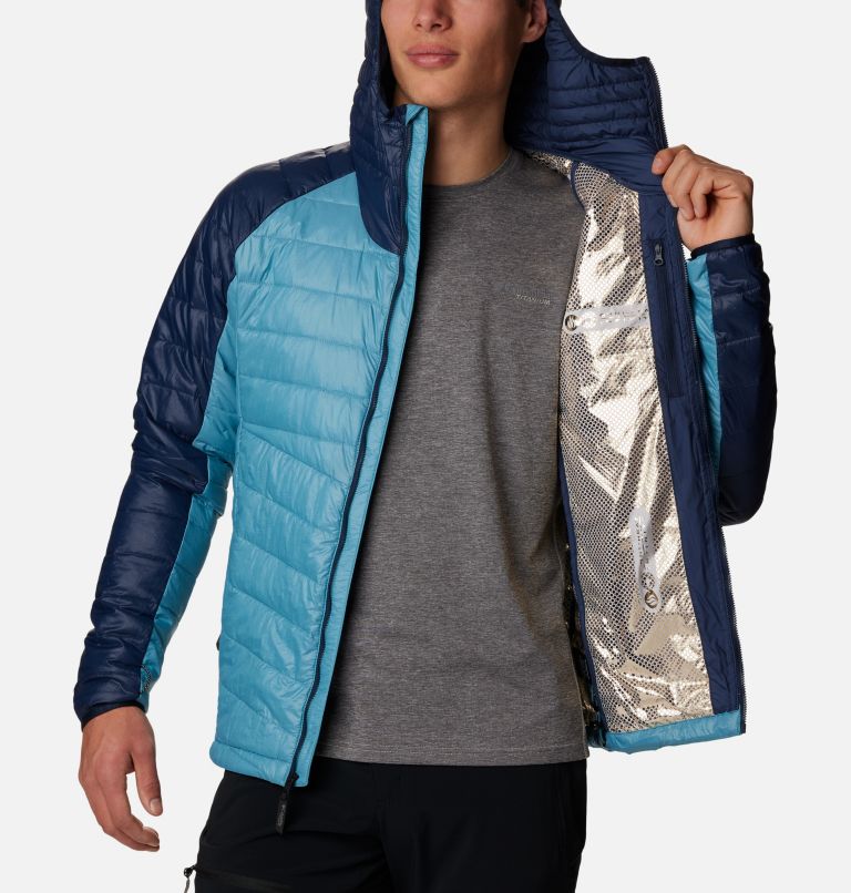 Platinum Peak Hooded Jacket | 424 | M, Color: Shasta, Collegiate Navy, image 5
