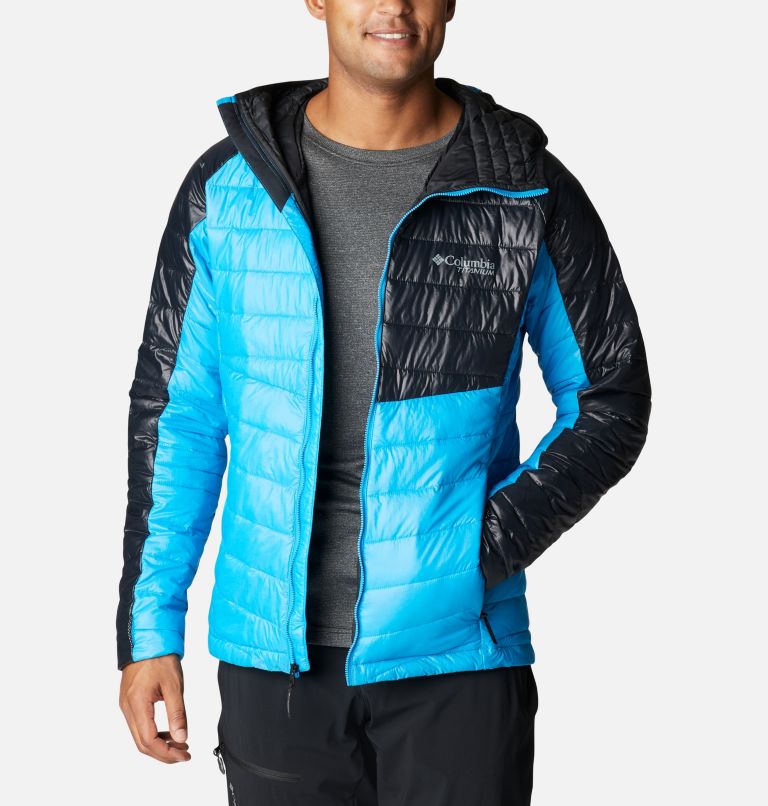 Thumbnail: Men's Platinum Peak Hooded Insulated Jacket, Color: Compass Blue, Black, image 10