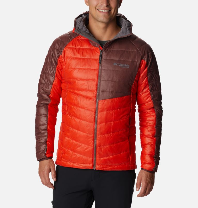 Men's Platinum Peak Hooded Jacket, Color: Spicy, Light Raisin, image 1