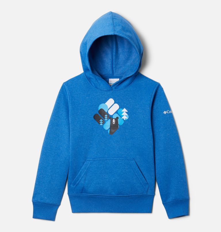 Thumbnail: Kids' Tabor Heights Graphic Hoodie, Color: Bright Indigo Heather, image 1