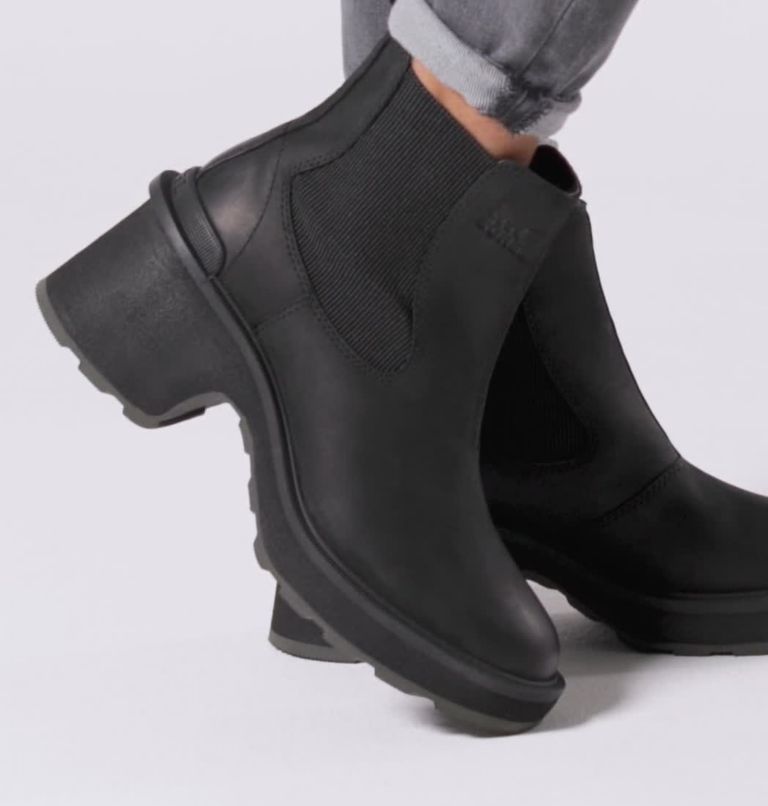 Women's Hi-Line Heel Chelsea Boot, Color: Black, Sea Salt