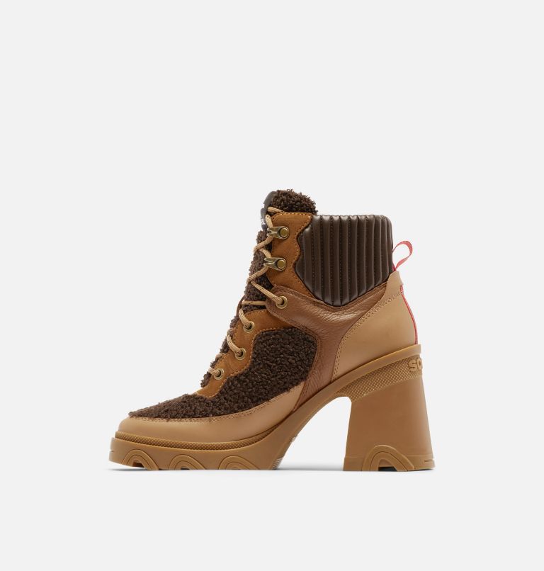 Women's Brex Heel Cozy Lace Bootie, Color: Tawny Buff, Blackened Brown, image 4