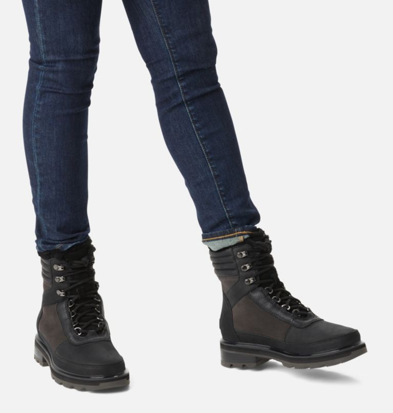 Women's Lennox Lace Cozy STKD Boot, Color: Jet, Black, image 8