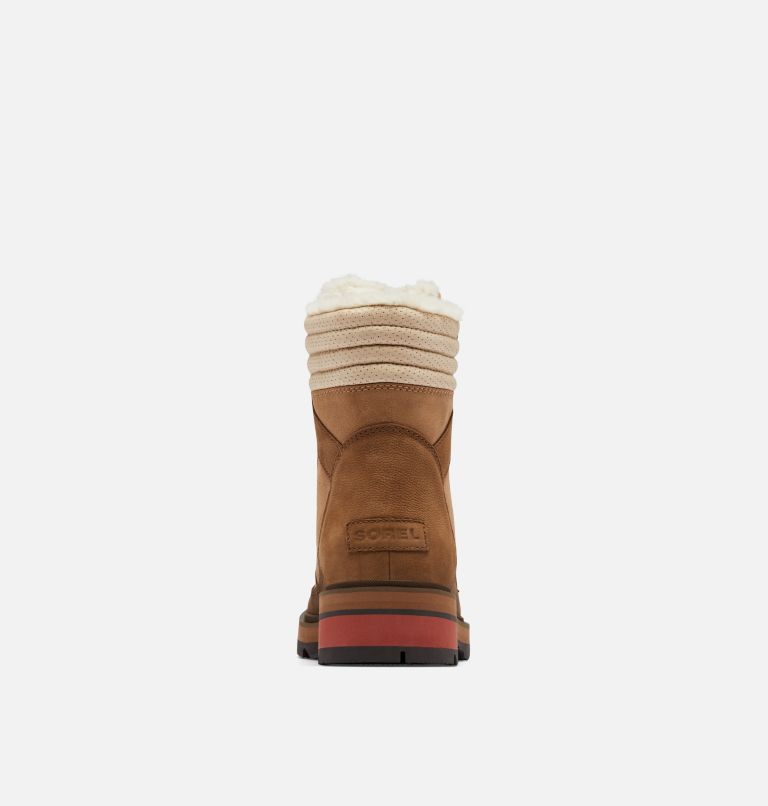 Women's Lennox Lace Cozy STKD Boot, Color: Velvet Tan, Warp Red, image 3