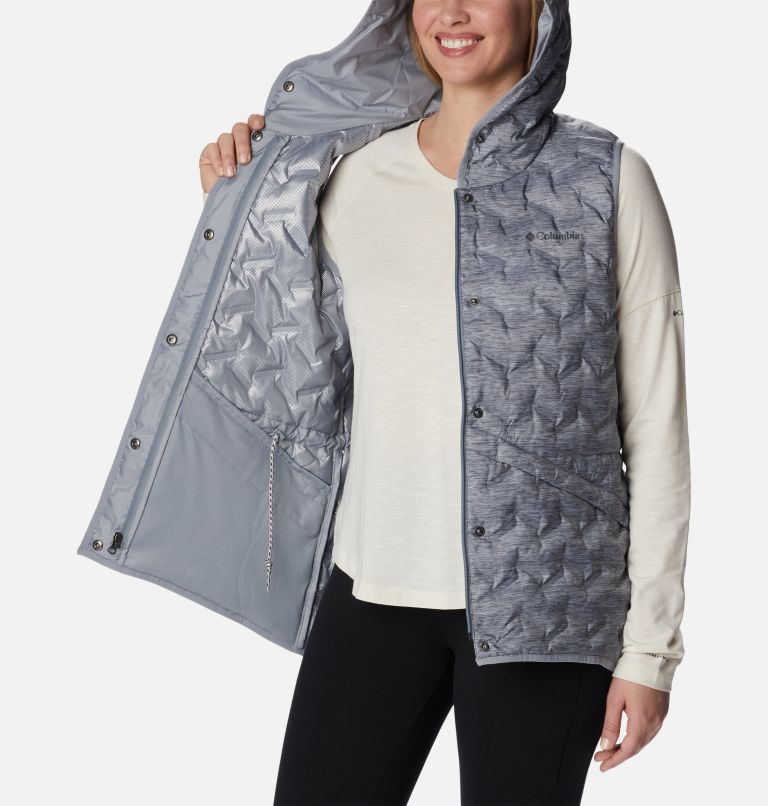 Women's Delta Ridge Hooded Vest, Color: Tradewinds Grey Heather, image 5