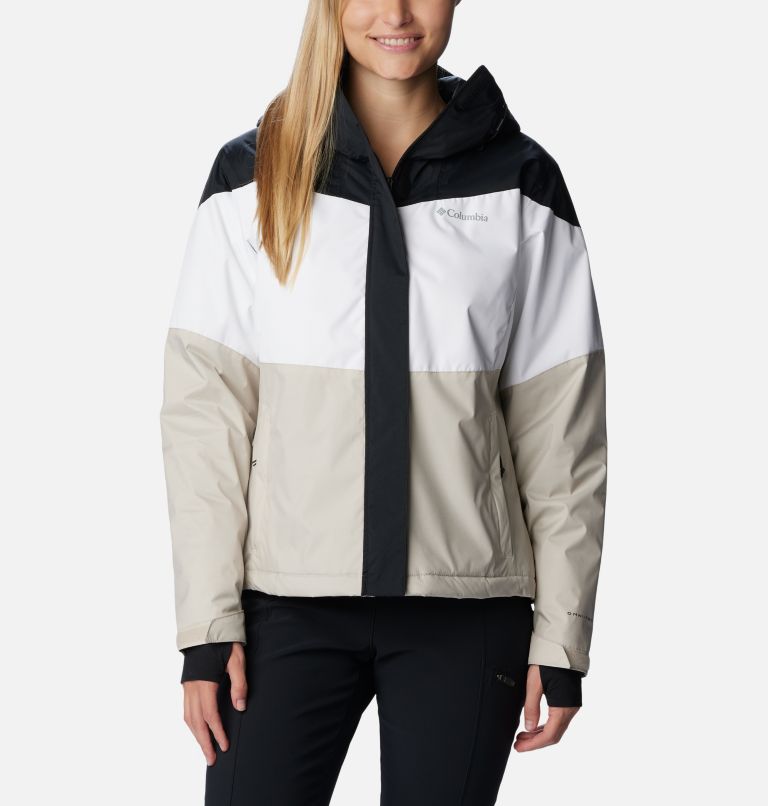 Columbia Sportswear Womens Windbreaker Hooded Jacket Black White