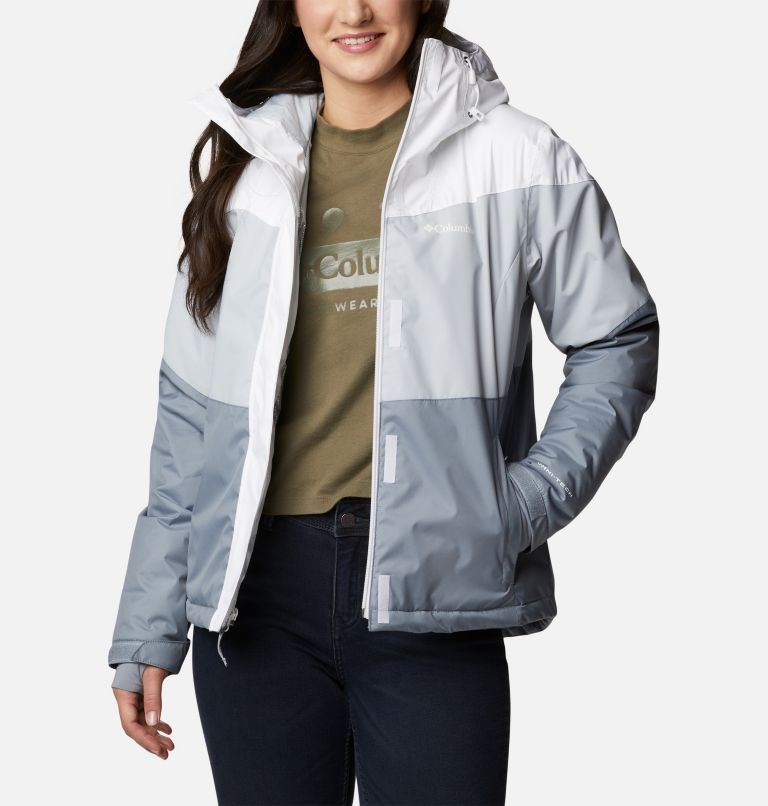Thumbnail: Women's Tipton Peak II Insulated Jacket, Color: White, Cirrus Grey, Tradewinds Grey, image 8